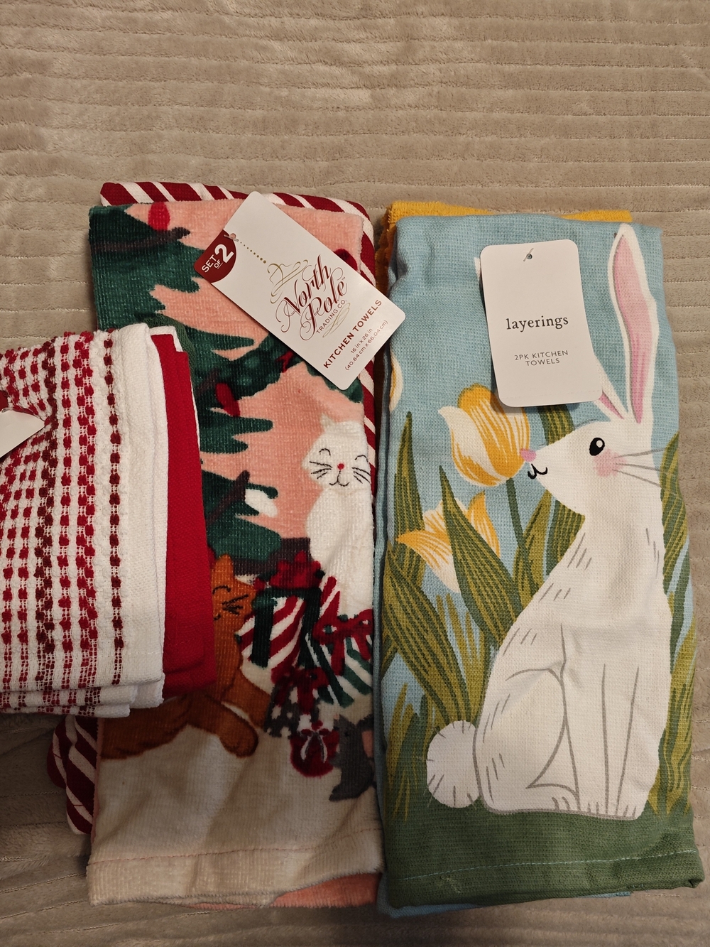 Layerings Blue Bunny & Holiday Kitchen Towel Set